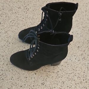 Black Lace-Up Ankle Boots